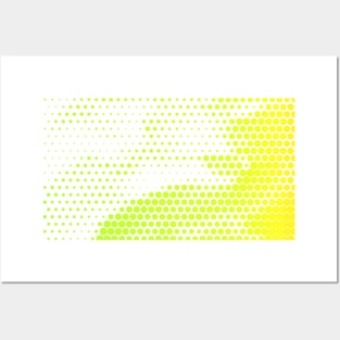 Yellow white Dots Art Posters and Art